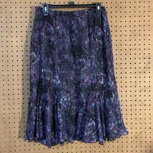 Vintage Womens Skirt Christopher & Banks Midi-Skirt Whimsygoth Floral Lace Fairy